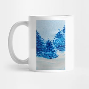 Blue Christmas Trees Mug